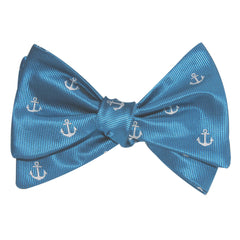 The OTAA Teal Blue Anchor Self Tie Bow Tie 1