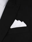 The OTAA White Cotton Oxygen Three Point Pocket Square Fold