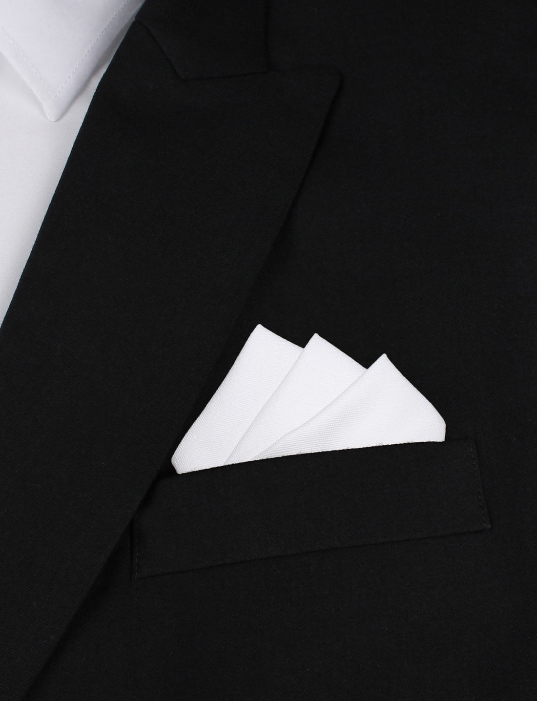 The OTAA White Cotton Oxygen Three Point Pocket Square Fold
