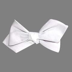 The OTAA White Cotton Self Tie Diamond Tip Bow Tie 3