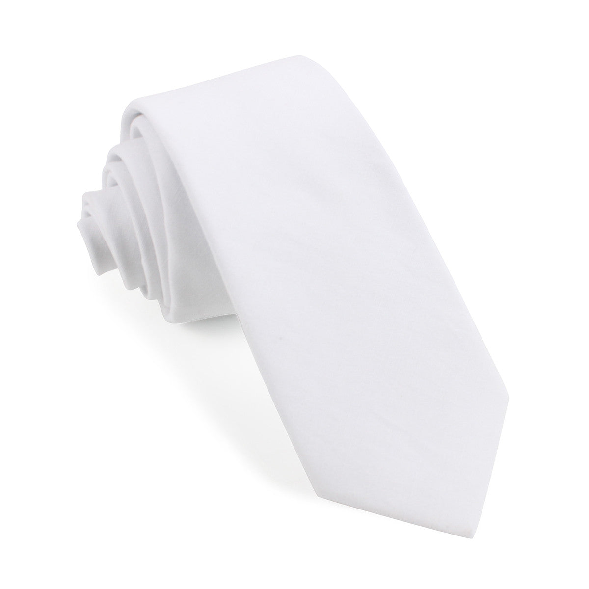 The OTAA White Cotton Skinny Tie