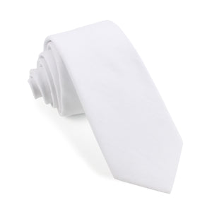 The OTAA White Cotton Skinny Tie
