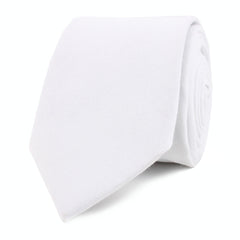 The OTAA White Cotton Skinny Tie Front Roll