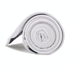The OTAA White Cotton Skinny Tie Side Roll