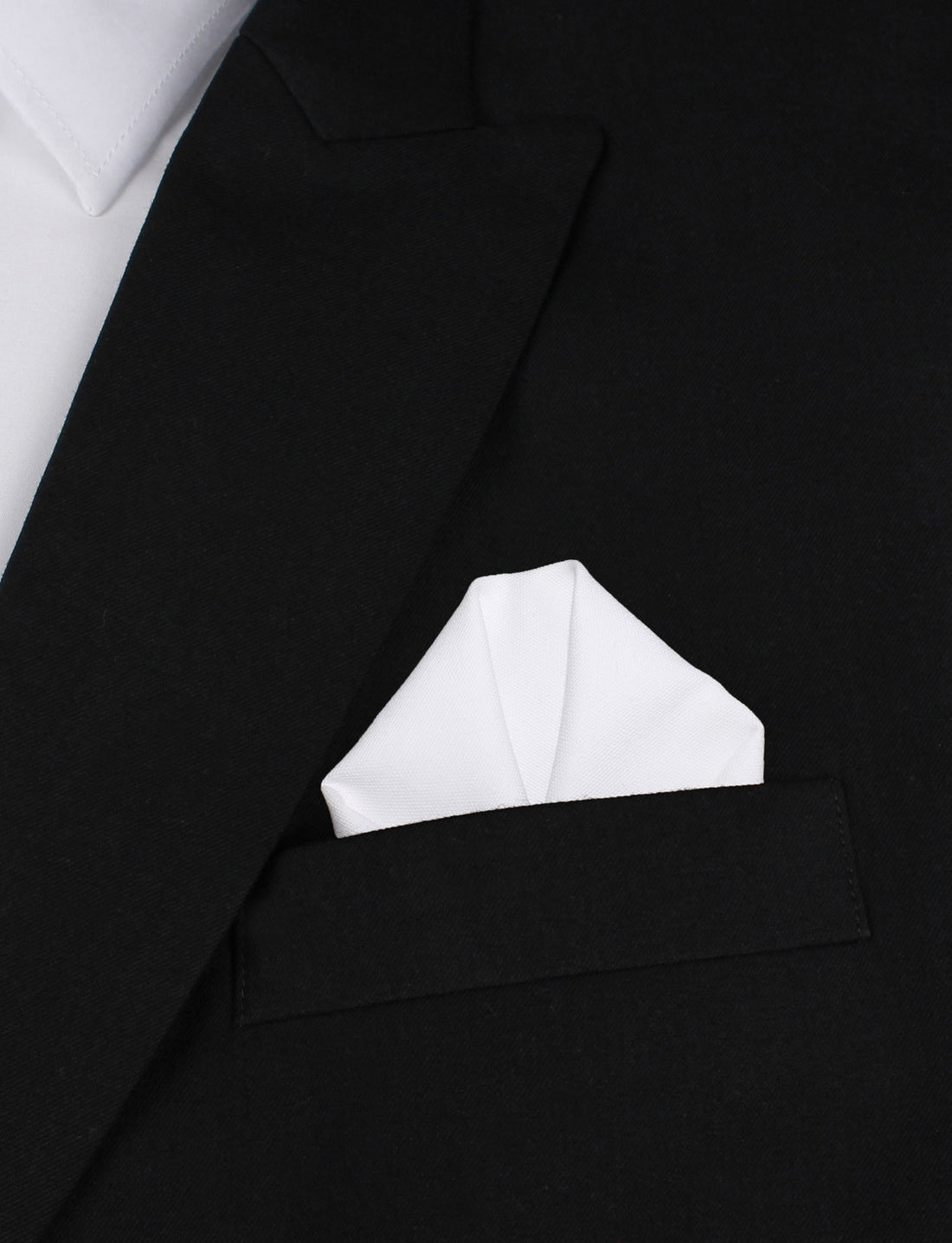 The OTAA White Cotton Winged Puff Pocket Square Fold