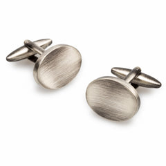 The Oval Antique Silver Cufflinks