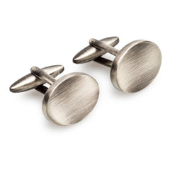 The Oval Antique Silver Mens Cufflinks