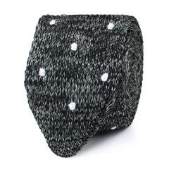 The Raven Polka Dot Knitted Tie