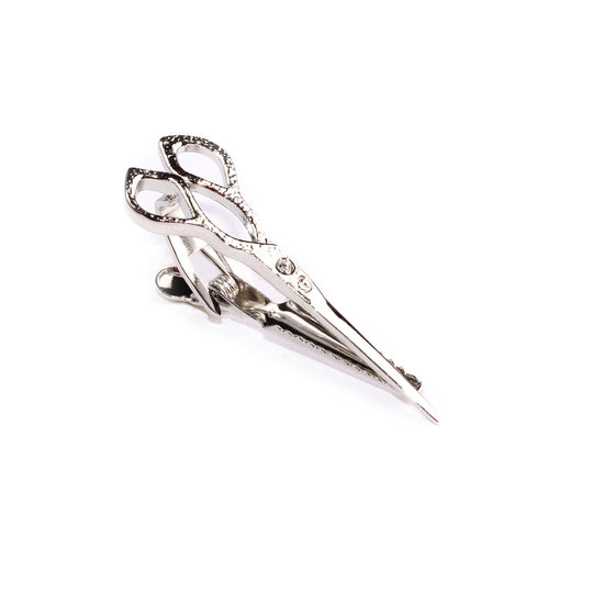 The Silver Barber Scissors Tie Bar