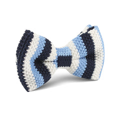 Three Shades of Blue Knitted Bow Tie