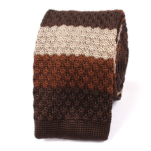 Three Shades of Brown Knitted Tie