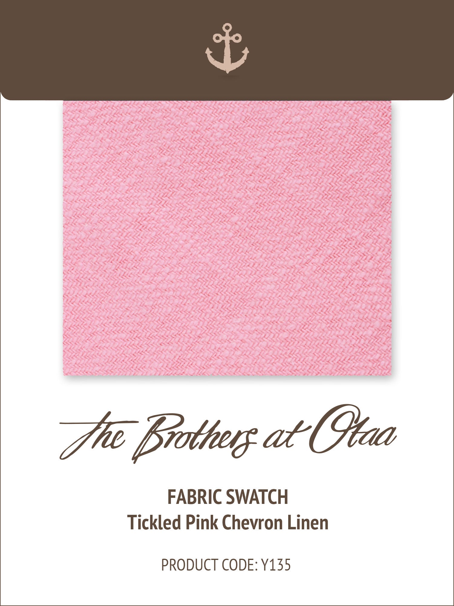 Tickled Pink Chevron Linen Y135 Fabric Swatch