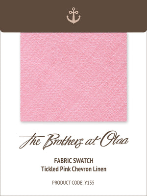 Fabric Swatch (Y135) - Tickled Pink Chevron Linen