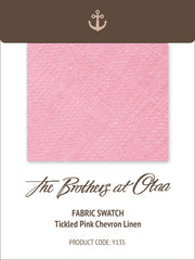 Tickled Pink Chevron Linen Y135 Fabric Swatch