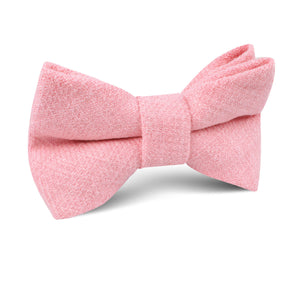 Tickled Pink Chevron Linen Kids Bow Tie