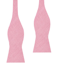 Tickled Pink Chevron Linen Self Bow Tie