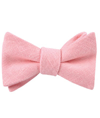 Tickled Pink Chevron Linen Self Tie Bow Tie