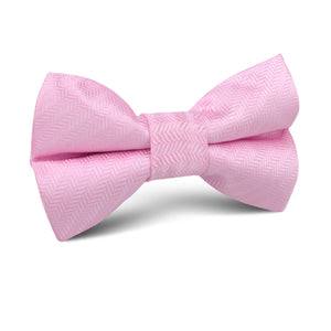 Tickled Pink Herringbone Chevron Kids Bow Tie