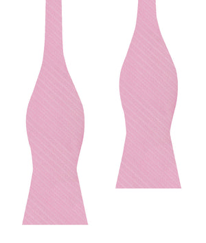 Tickled Pink Herringbone Chevron Self Bow Tie