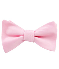 Tickled Pink Satin Self Tied Bow Tie