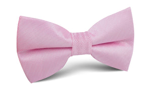 Tickled Pink Herringbone Chevron Bow Tie