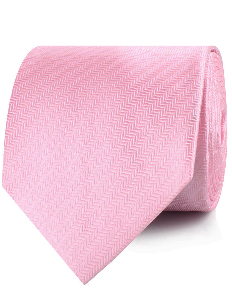 Tickled Pink Herringbone Chevron Neckties