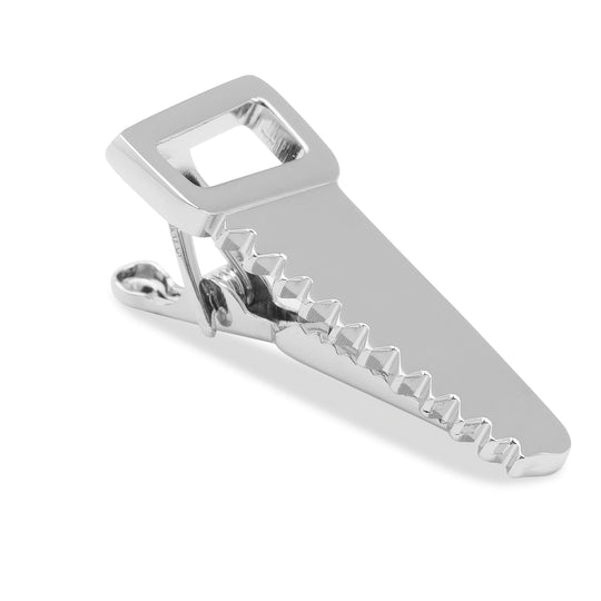 Baxter Silver Saw Tie Bar