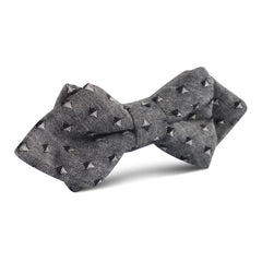 Inception Black Linen Diamond Bow Tie