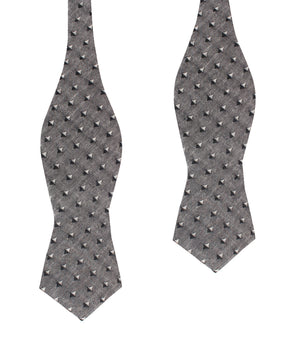 Inception Black Linen Diamond Self Bow Tie