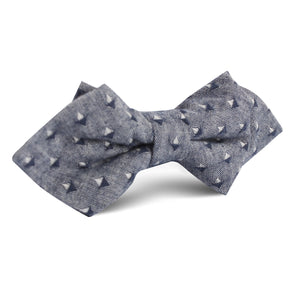 Inception Navy Linen Diamond Bow Tie