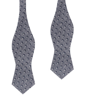 Inception Navy Linen Diamond Self Bow Tie