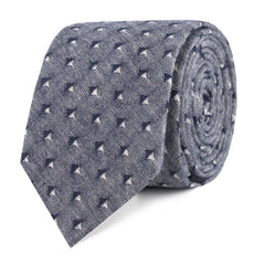 Inception Navy Linen Slim Tie