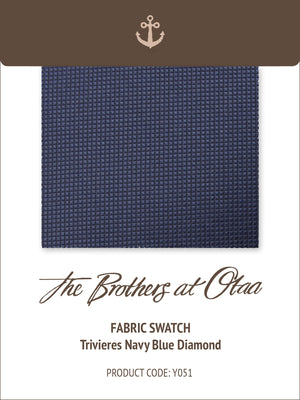 Fabric Swatch (Y051) - Trivieres Navy Blue Diamond