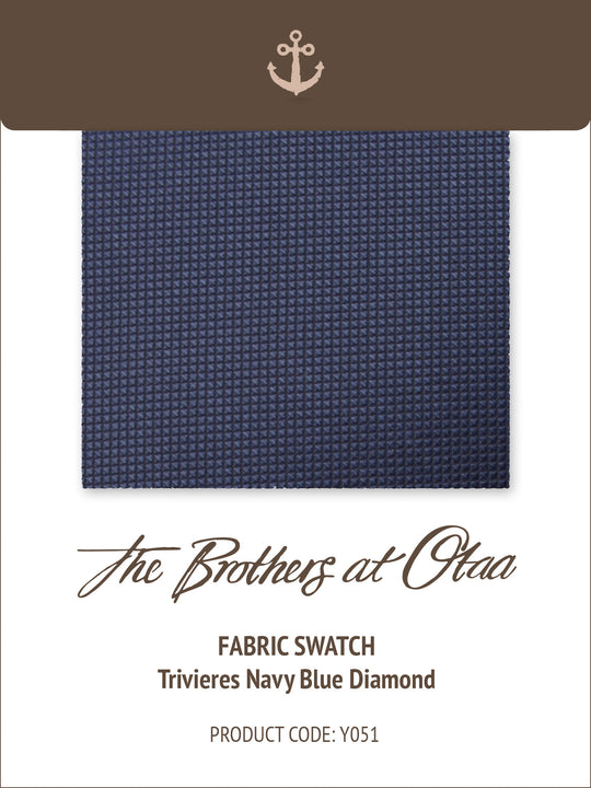 Fabric Swatch (Y051) - Trivieres Navy Blue Diamond