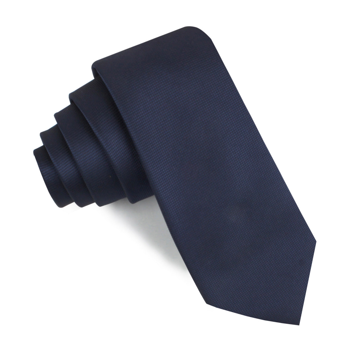 Trivieres Navy Blue Diamond Skinny Tie
