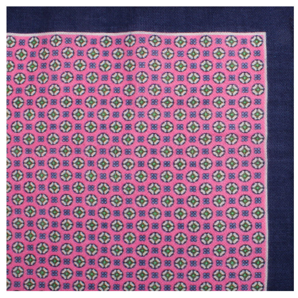 McClure Pink Wool Pocket Square Fold