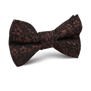 Truffle Brown Floral Kids Bow Tie