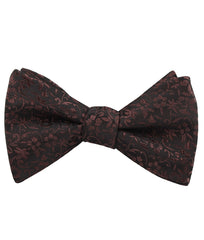 Truffle Brown Floral Self Tied Bow Tie