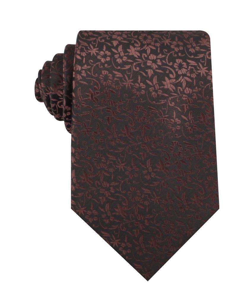 Truffle Brown Floral Necktie
