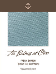 Turkish Teal Blue Weave Y174 Fabric Swatch