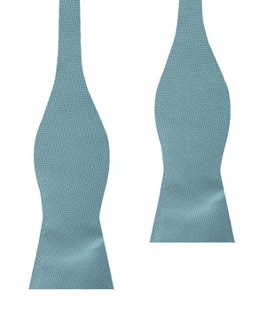 Turkish Teal Blue Weave Self Bow Tie