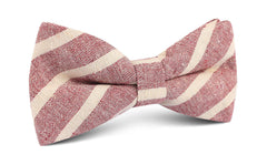 Turkish Delight Red Stripe Linen Bow Tie