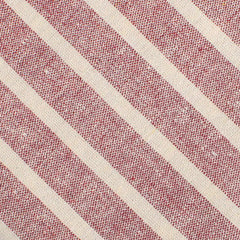 Turkish Delight Red Stripe Linen Fabric Mens Bow Tie
