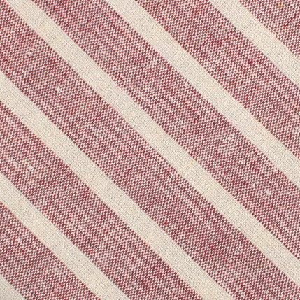 Turkish Delight Red Stripe Linen Fabric Pocket Square