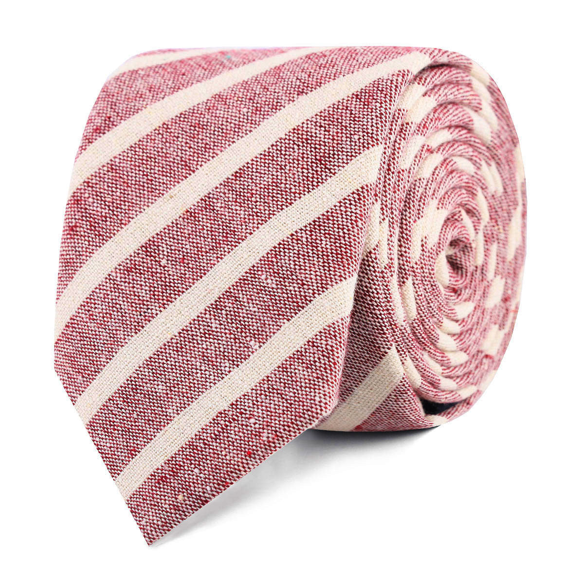 Turkish Delight Red Stripe Linen Slim Tie