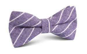 Tyrian Linen Purple Pinstripe Bow Tie