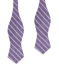 Tyrian Linen Purple Pinstripe Diamond Self Bow Tie