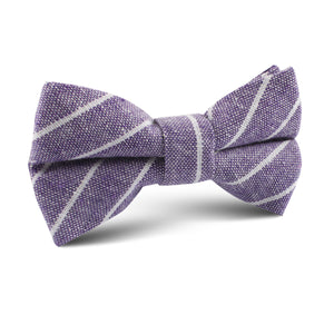 Tyrian Linen Purple Pinstripe Kids Bow Tie