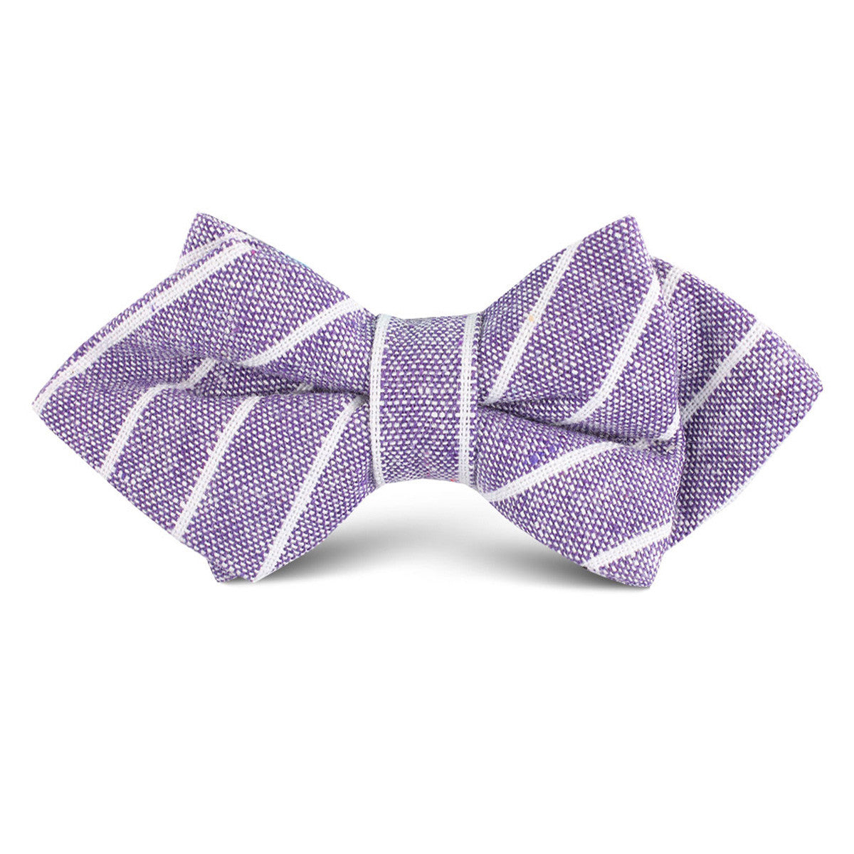 Tyrian Linen Purple Pinstripe Kids Diamond Bow Tie