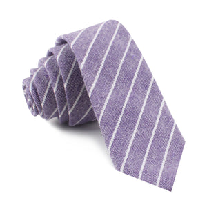 Tyrian Linen Purple Pinstripe Skinny Tie